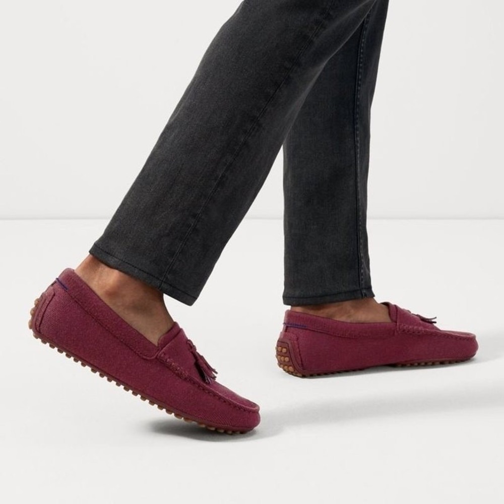 Rothy's Merino Wool Tassel Driving Loafer in Merlot Men's Size 11.5‎